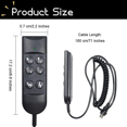 thumbnail image 5 of 6 Button Remote For Recliners 5 Pin Lift Chair Handset Controller Hand Control For Power Furniture, 5 of 5