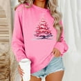 thumbnail image 2 of Women’s Long Sleeve Christmas Sweatshirt with Xmas Tree Print Loose Fit Crewneck Pullover Casual Holiday Top for Fall and Winter 2025 Festive Outfit, 2 of 6