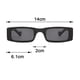 thumbnail image 2 of Gafas de sol rectangulares retro vintage para mujer Gafas rectangulares gruesas, 2 of 5