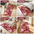 thumbnail image 5 of Findosom Runner Rug for Hallway 2x6 ft,Non-slip Machine Washable Runners Flower Floor Mats Low Pile Carpet Rug Runner with Rubber Backing for Entryway Doormat Bathroom Kitchen Laundry Room,Red, 5 of 9
