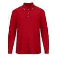 thumbnail image 3 of Caqnni Men's Polo Shirts Classic Casual Long Sleeve Shirts with a Soft Feel (Red,S), 3 of 4