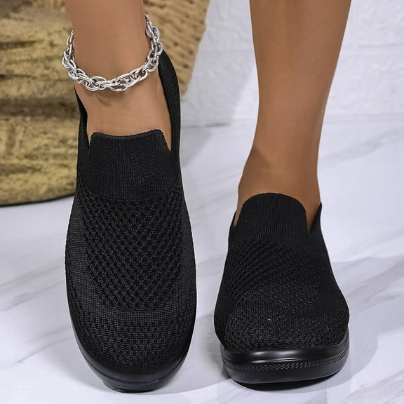 Taylonsss Women's Breathable Knit Mesh Slip-On Walking Shoes with Flexible Sole for All-Season Casual Wear Lightweight Comfortable Causal Options