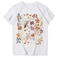 thumbnail image 4 of Spring Tops for Women Fashion Print Crew Neck Short Sleeve T Shirt Top Casual Shirts for Women White S, 4 of 4