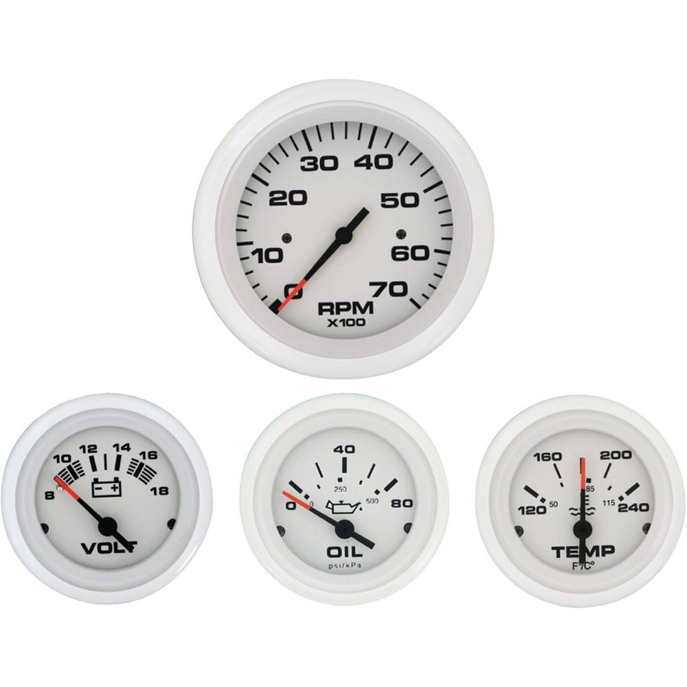 Sierra 69724P Arctic Series White Inboard 4 Set with Tachometer