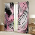 thumbnail image 3 of jejeloiu Aesthetic Geometric Art Black Out Curtains,Geometric Lines Curtains Pack of 2 (42x63 Each),Pink Black Gray Bedroom Curtains,Lightweight Room Decor, 3 of 6