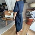 thumbnail image 3 of Gibobby Vestido largo de verano para mujer Falda casual holgada de color sólido de mezclilla para mujer(Azul,G), 3 of 4