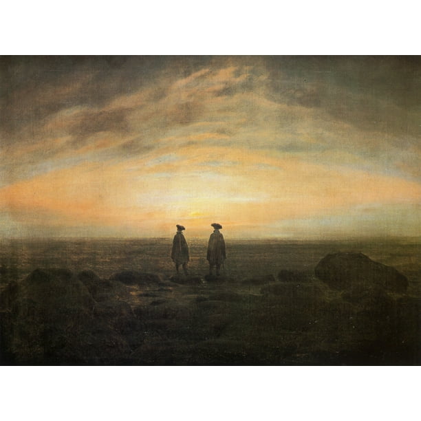 Friedrich Caspar David Two Men By The Sea At Moonrise 12 Inch By 18 Inch Laminated Poster With Bright Colors And Vivid Imagery Fits Perfectly In Many Attractive Frames Walmart Com Walmart Com