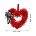 thumbnail image 2 of HAMPPLIES 1Set Red Heart Garland Textile Valentine Day Decor Window Decor 13.76X13.76X1.18in, 2 of 8