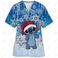thumbnail image 2 of Uniforme de enfermera con estampado de Disney Stitch, uniforme de enfermera para mujer, cuello en V, uniforme clínico, hospital, atención médica, spa, camiseta, blusa, 2 of 5