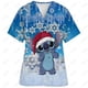 thumbnail image 2 of Uniforme de enfermera con estampado de Disney Stitch, uniforme de enfermera para mujer, cuello en V, uniforme clínico, hospital, atención médica, spa, camiseta, blusa, 2 of 5