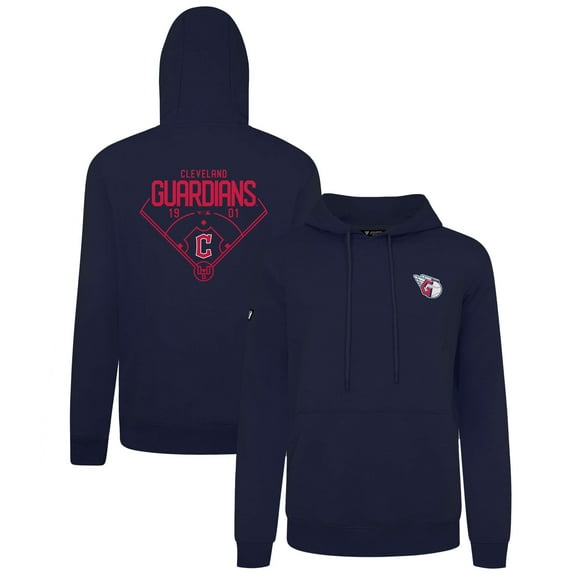 Men's Levelwear Navy Cleveland Guardians Podium Primary Pullover Hoodie