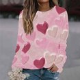 thumbnail image 1 of BVOFAR T-Shirts à Manches Longues Col Rond pour Femmes Imprimé Cœur Mignon Décontracté Grande Taille Tops Confortables 2025, 1 of 5