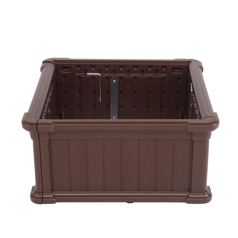 Ktaxon Dark Brown Plastic Beds Planter Box, 24&quot;L x 24&quot;W x