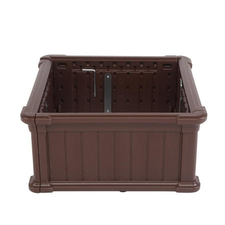 Ktaxon Dark Brown Plastic Beds Planter Box, 24"L x 24"W x 11"H