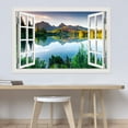 thumbnail image 2 of 3D Wall Decal Nature Landscape Fake Window Wall Poster Mountain Forest Lake Landscape Wall Sticker Wallpaper Peel and Stick, 2 of 5