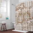 thumbnail image 3 of Brown Coastal Bathroom Shower Curtain, Nautical Starfish Octopus Coral Summer Waterproof Washable Soft Bath Curtain for Bathtub Decor with 12 Hooks&Grommet, 72x72 Inch, 3 of 9