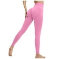 thumbnail image 1 of Pantalones de yoga sin costuras para mujer, color melocotón, de nylon y spandex, de cintura alta, para fitness, running, yoga y uso diario, 1 of 4