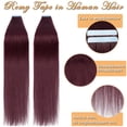 thumbnail image 3 of SEGO Blonde Tape in Hair Extensions 100% Real Remy Human Hair Long Straight Silky Thick Hair Gold Hair Acessories Black/Pink/Purple/Red Hair, 3 of 9