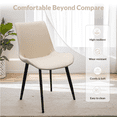 thumbnail image 5 of Beige PU Leather Dining Chair Set of 4, Metal Legs, Modern Upholstered, for Kitchen/Restaurant/Living Room/Meeting Room, 5 of 9