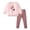Pink#9527, variant on BOOMNY 2Pcs Girls Outfit Sets Graphic Long Sleeve Sweatshirts Pants Sets for Kids Comfy Clothing Set