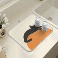 thumbnail image 4 of Yayeee Dish Drying Mat for Kitchen Counter 16" x 18" Microfiber Super Absorbent Coffee Decorative Pad, Sleeping Black Cat, 4 of 9