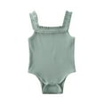 thumbnail image 3 of Bébé bébé Filles Licol Romper Solide Camisole Sans Manches Bodysuits une Pièce, 3 of 5