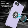 thumbnail image 2 of Shockproof Case for iPhone SE 3/SE 2020/7/8, [Embedded Finger Ring] Military Grade Phone Case Cover with Reinforced Metal Stand Kickstand [Support Magnetic Car Holder] for iPhone SE 3, Purple, 2 of 14