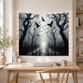 thumbnail image 5 of Atmospheric Forest Dirt With Path Receding Into Misty, Spooky Gothic for Gothic Decor Fans, Dark Art Decor, Halloween Gift, Tapestry Wall Hanging for Bedroom and Dorm, 5 of 7