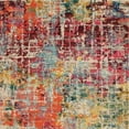thumbnail image 4 of 4' X 6' Pink Abstract Power Loom Distressed Non Skid Area Rug, 4 of 6