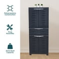 thumbnail image 3 of Sunnydaze Armoire de Rangement en Plastique avec 2 Tablettes Ajustables - Charbon - 57 Pouces, 3 of 8