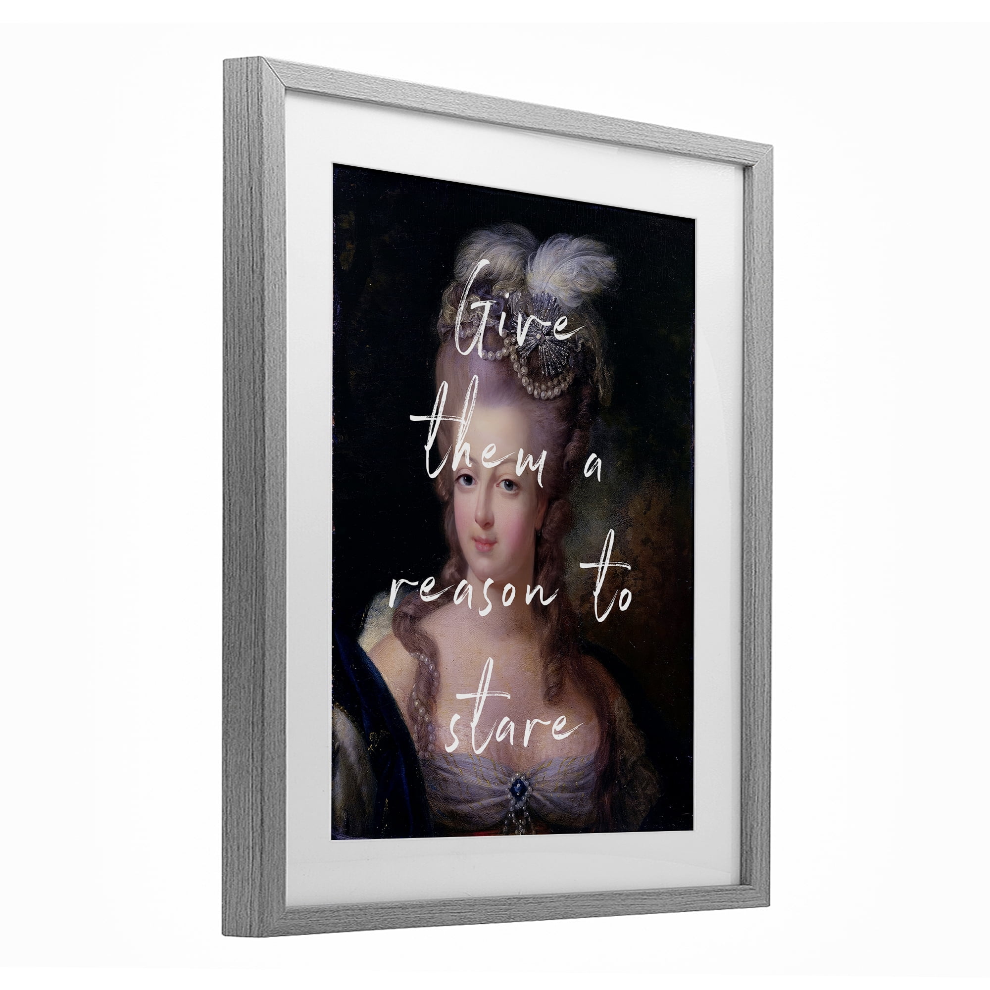 Stupell Industries Give Them A Reason To Stare Gray Framed Print Under Glass, design by Tina LeCour