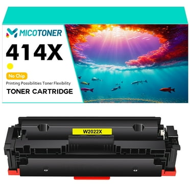 NO CHIP 414X Toner Cartridge Compatible for HP W2022X W20220A Color LaserJet Pro MFP M479fdw M479fdn M479 M454 M454dw M454dn Printer （Yellow, 1 Pack)