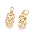 thumbnail image 2 of Brass Micro Pave Clear Cubic Zirconia Charms with Jump Ring Number Real 18K Gold Plated Num.8 12.5x7x2mm Hole: 3mm, 2 of 2