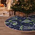 thumbnail image 5 of Rateoe Hand Drawn Rockets Pattern Christmas Tree Skirt with Ties , Christmas Tree Decorations, Farmhouse Christmas Decor Xmas Holiday Decorations-30", 5 of 6