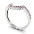 thumbnail image 2 of 0.25 ct Brilliant Round Cut Simulated Pink Diamond 18K White Gold Stackable Band SZ 9.25, 2 of 6