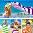 thumbnail image 6 of Exclusivo Mezcla Cotton Oversized 35"x70" Cabana Stripe Beach Towel, Super Absorbent Soft Plush Pool Towel, Bath Towel (Blue), 6 of 8