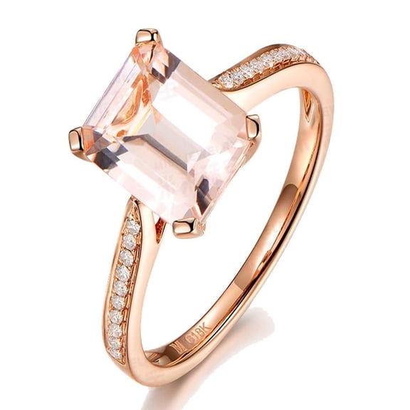 1.50 Carat Morganite and Diamond Halo Engagement Ring in Rose Gold