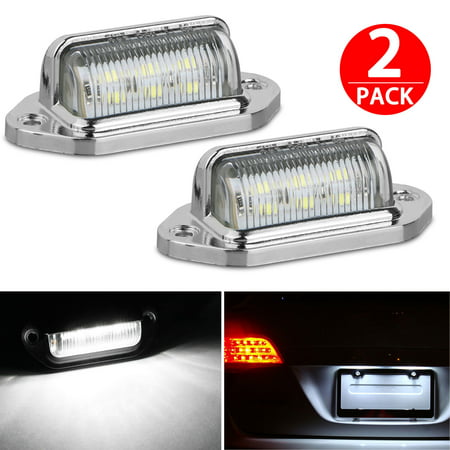 TSV One Pair 12v Truck Trailer Rv Aircraft LED License Plate Tag Light or Convenience Courtesy Door Step