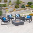 thumbnail image 2 of Noble House Ensemble de Conversation Extérieur 5 Pcs en Aluminium Noir, 2 of 12
