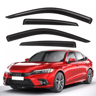JDM Mugen-Style Window Visors For 2012–2015 Honda Civic 2-Door Coupe – Gloss Black, 4-Piece Set