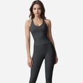 thumbnail image 2 of Active Women's Strappy Back Fitted Tank Top with Scoop Neck - Large, Gray, 2 of 7