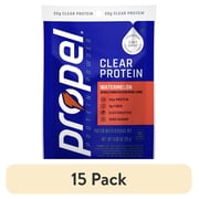 (15 pack) Propel Clear Protein, 20g Protein, Zero Sugar, Watermelon, Powdered Clear Protein Drink Mix, 0.98 oz