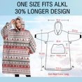 thumbnail image 4 of Oversized Wearable Blanket Hoodie,Red and White Christmas Striped Pattern Sherpa Blanket Hoodie with Super Pockets,Super Warm Fuzzy Pullover for Women & Men, 4 of 6