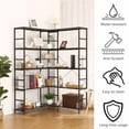 thumbnail image 4 of Industrial Corner Bookshelves 5 Tiers Etagere Shelf Storage Display Rack Bookcase with Metal Frame for Living Room Home Office, 4 of 6
