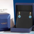 thumbnail image 5 of Gem Stone King 14K Yellow Gold Swiss Blue Topaz and Lab Grown Diamond Earrings for Women | 4.55 Cttw | Gemstone November Birthstone | Round 8MM, 5 of 6