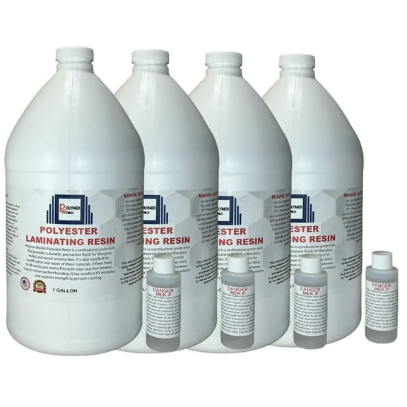 Polyester Resin 4 Gallons For Boats RV's Canoes Fiberglass Autos Pools Tubs