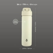 TAL 26oz Stainless Steel Ranger Water Bottle with Easy Sip Straw, Cream