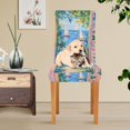thumbnail image 4 of Yayeee 2 Pack Dining Chair Covers Stretch Parson Chairs Slipcovers Seat Protector, Blue Seaside, 4 of 6