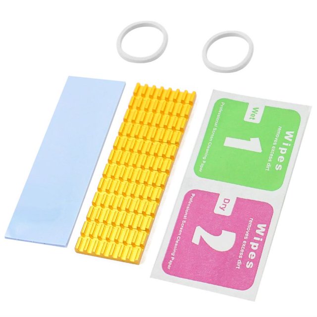 Heatsink Cooler Heat Sink Thermal Conductive Adhesive for NVME NGFF M.2 2280 PCI-E SSD 70x22MM Thickness 3/6MM TypeB 3mm Golden