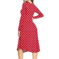 thumbnail image 4 of Aiyino Women's Long Sleeve Polka Dot Casual Dress Pleated Loose Flowy Midi Dress With Pocket, 4 of 4